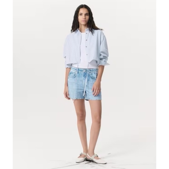 Rag & Bone Miramar Cotton Terry Walking Shorts Kacy Light Wash Denim Blue Medium - Picture 9 of 11